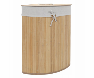 Gockowiak Rohový koš na prádlo s víkem, bambus, 60 l