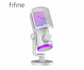 Fifine Studiový kondenzátorový mikrofon AM6W s RGB potlač...