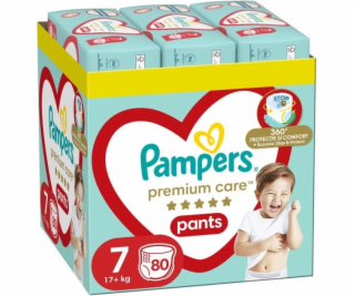 Pampers Plenkové kalhotky Premium Care 7, 17+ kg, 80 ks.