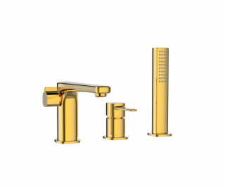 Invena tříotvorová vanová baterie Glamour, zlatá BW-02-S09-V