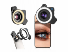 Apexel Kroužkové makro LED světlo pro fotoaparát telefonu 37/52 mm / Apl-fl26