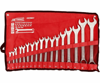 AWTools 17dílná sada očkoplochých klíčů, 8 mm-32 mm, matn...