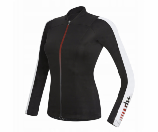 RH+ Dámský cyklistický dres zeroSpirit LS FZ černo-bílý - M
