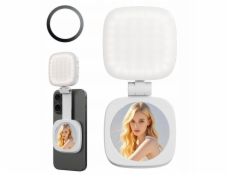 Michael Marinelli Magsafe LED lampa + magnetické zrcátko pro selfie a vlogy z telefonu / C140 / Bílá