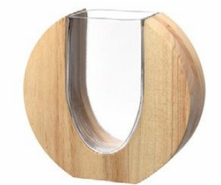 Leonardo Váza dřevo/sklo 19cm LEGNO -