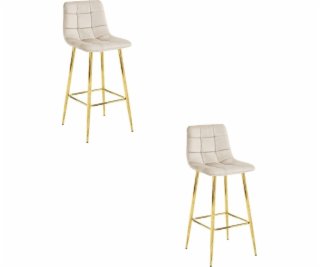 Leobert Taburetka ARCETO - béžový samet / nohy GOLDEN x 2