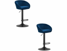 Leobert Stolička EAST - tmavě modrý samet / černá podnož x 2