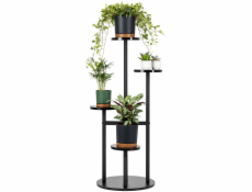 Strado Univerzální květinový stojan FINO - černý, 4patrový květinový stojan pro 6 květináčů