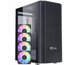Zenpc Počítačová skříň Z5 Mesh, černá, 4x Fander P12 PWM ...