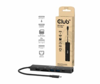 Club3D Dokovací stanice USB-C 7v1, 1xHDMI, 1xUSB-C PD, 2x...