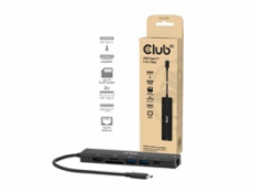 Club3D Dokovací stanice USB-C 7v1, 1xHDMI, 1xUSB-C PD, 2xUSB, 1xRJ45, microSD/SD, černá