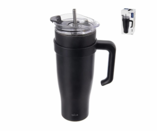 Hrnek TERMO 1,2 l nerez+brčko černý