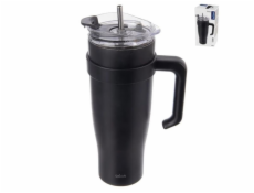 Hrnek TERMO 1,2 l nerez+brčko černý