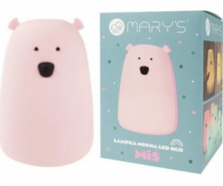 Plexido LED noční lampa RGB+WW+R/C medvídek velká růžová