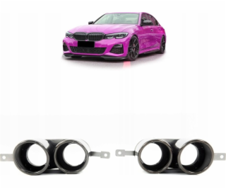 MTuning Černé koncovky tlumiče výfuku BMW 3 (G20) Sedan 2...