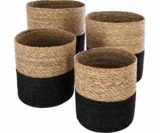 Atmosphera Sada jutových košů v černé a bílé barvě