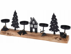 Home Styling Collection Svícen na čajové skříně se zimní scenérií, kolekce pro domácí styling