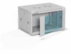 ALANTEC Szafa wisząca 19  6U 600x450, drzwi szklane, kolor szary, do samodzielnego montażu - Flat Pack (SW-6U-600-450-01-SF)