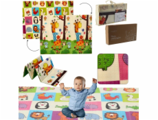 Dymo Oboustranná vzdělávací hrací podložka Extralink, 150x200x1 cm, skládací zvířátka + přepravní taška