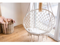 Koala Hammock Houpací síť Black Forest, tkané závěsné křeslo 80x60cm ecru