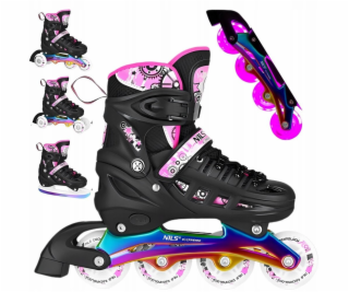 Nils Extreme NH10905 4v1 RŮŽOVÉ LED KOLENEČKOVÉ BRUSLÍ S ...