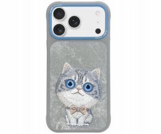 Nimmy Pouzdro Big Eyed Pet 2.0 s kočkou pro iPhone 17 šedé