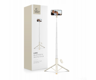 Tech-Protect Selfie tyč L09S Bluetooth, stativ, béžová