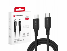 ForCell Kabel USB-C na USB-C F-Energy QC4.0 PD 3A 60W silikonový 1 m C344 černý