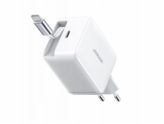 Joyroom Nabíječka JR-TCL06 67W GaN do zásuvky s vestavěným zatahovacím kabelem USB-C - bílá
