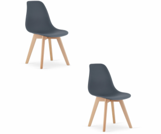 Leobert Sada 2 skandinávských grafitových židlí KITO do k...