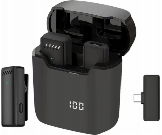 OEM Bezdrátový klopový mikrofon pro typ C s nabíjecím pou...