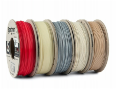 Spectrum Speciální PLA filament mix 5x250g, 80754, světlý kámen, tmavý kámen, termoaktivní červená, dubový dřevěný, zářivě zelená
