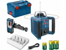 Bosch Powertools Rotační laser GRL 300 HVG Professional, s držákem (modrá/černá, zelená laserová čára, s laserovým přijímačem LR 1, nabíječkou VARTA + bateriemi, v L-BOXX)