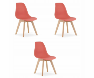 Leobert Židle KITO rumělková / nohy přírodní x 3