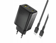 Dudao A29C 65W GaN nabíječka do zásuvky + USB-C kabel - černá