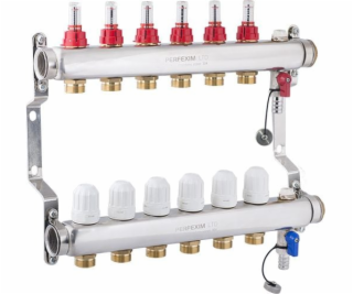 Perfexim Nerezový rozdělovač s rotametrem Taconova, 8 okr...
