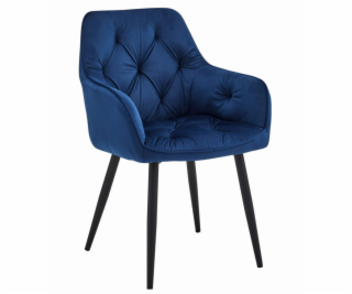 Leobert Židle JORK - tmavě modrý samet / černé nohy x 1