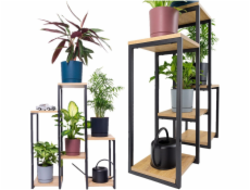 Strado Kovový stojan na květiny PANORAMA, 6 úrovní – elegantní stojan na květiny a rostliny, dub