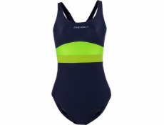 Crowell Dámské plavky Crowell Katie barva 02 tmavě modrá-limetkově zelená 36