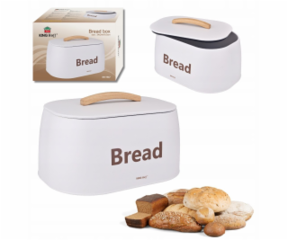 KingHoff OCELOVÁ KRABIČKA NA CHLÉB KH-1947 BÍLÁ