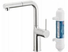 KFA ARMATURA KRAKÓW 6623-422-22 Výsuvná kuchyňská baterie Duero pure move s funkcí filtrace vody a výsuvným výtokem, nerezová ocel + hydro+ filtr