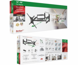 Barkan Nástěnný držák pro TV 13-90 60 kg, otočný, naklápěcí