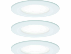 Paulmann Sada zapuštěného svítidla Nova Fixed LED IP44 3x6,5W 4000K 230V GU10 51mm Matná bílá/hliník