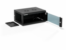 Alantec Nástěnná rozvaděč 19 4U 600x450, jednokřídlé skleněné dveře, plně odnímatelný zadní kryt, plně odnímatelné boční kryty, uzamykatelná, 4 nosníky, černá, ALANTEC