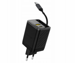 Dudao A67EU GaN 67W nástěnná nabíječka s vestavěným zatah...