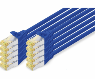 Digitus DIGITUS CAT 6A S/FTP Patchkabel, 10 kusů, 1m, modrý