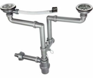 NoName Sifonový dvoukomorový sifon pro dřez - s přepadem ...