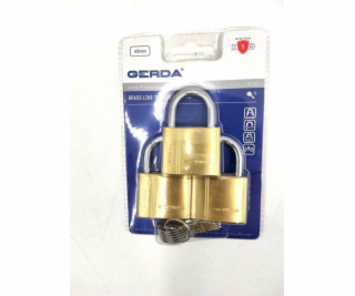 Gerda Sada 3 trojitých mosazných visacích zámků BRASS LIN...