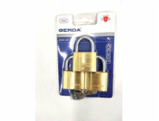 Gerda Sada 3 trojitých mosazných visacích zámků BRASS LINE KMZ S40