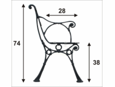 NoName Velká noha pro lavičku s boční opěrou, 5 desek